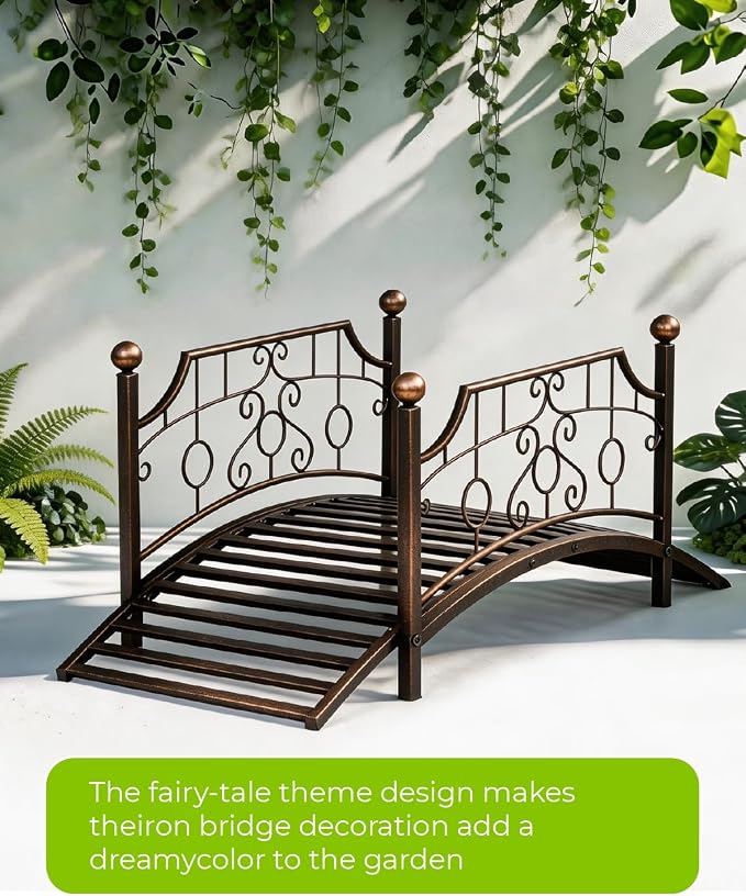 Outvita Metal Garden Bridge for Outdoor, Elegant Decorative Bridge - Image 5