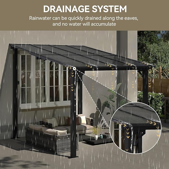 Aoxun 8' x 10' Gazebo with Windbreak Rope & Ground Anchor - Image 8