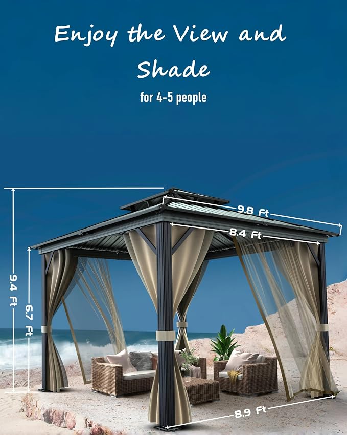 GarveeLife 10 ft x10 ft Hardtop Gazebo - Image 2