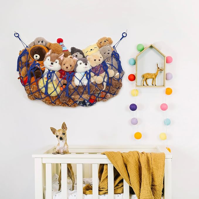 Stuffed Animal Net or Hammock Wall Macrame Toy Display Plush Toy Holder Ceiling - Image 2