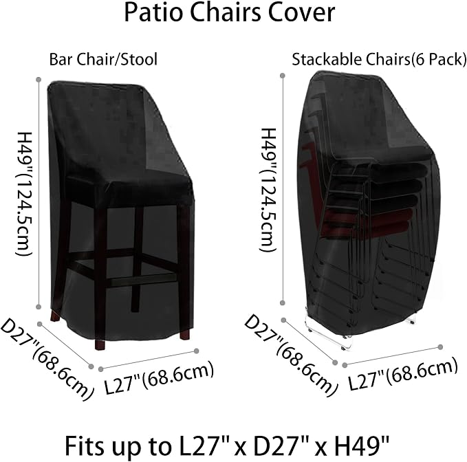 RosieLily Outdoor Chair Covers, High Back Patio Chair Covers Waterproof - Image 3