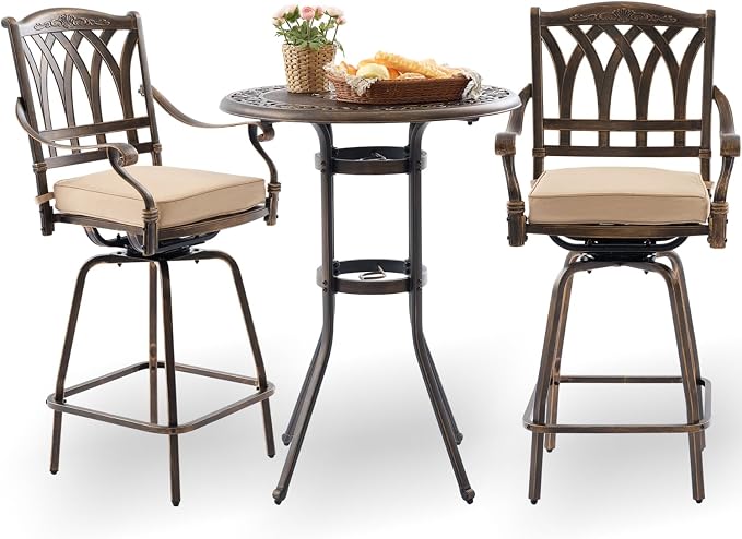 Bar Height Outdoor Table and Chairs by Attliahome