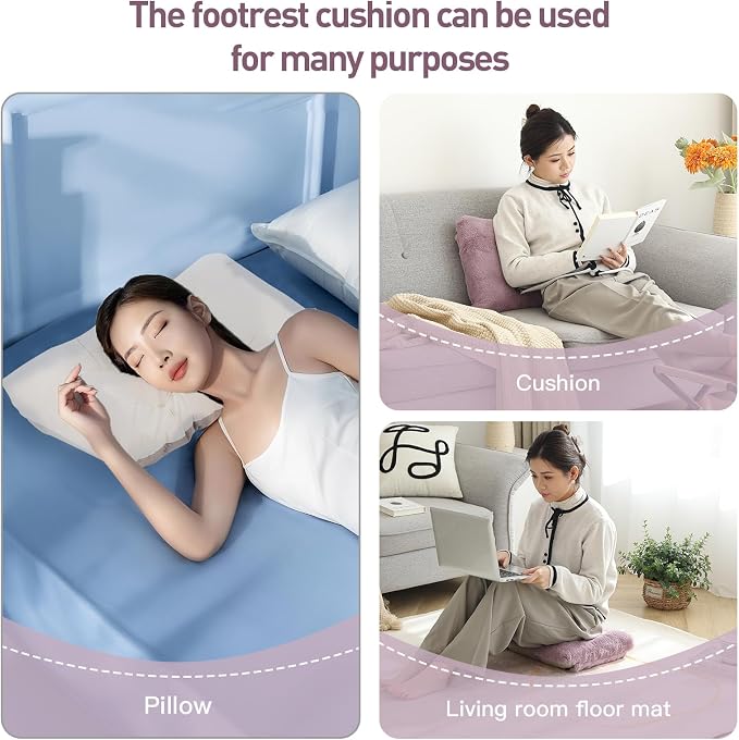 LITA Folding Footrest Stool, Portable Ottoman Foot Rest, Upholstered Small - Image 8