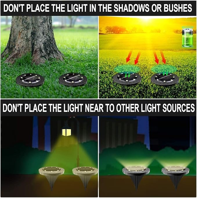 Solar Powered Ground lights 12 Pack, Waterproof LED Solar Lights Outdoor Solar - Image 7