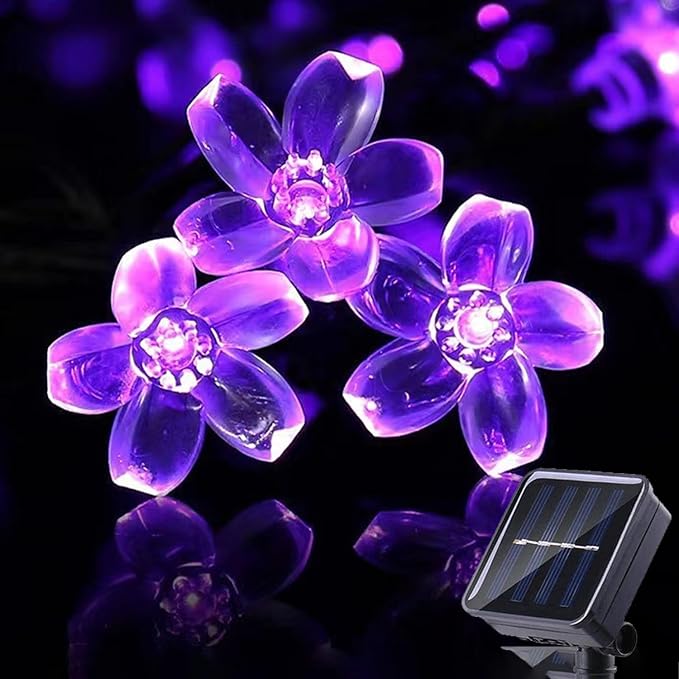 ITICdecor Outdoor Solar Flower String Lights Waterproof 50 LED Fairy Light by ITICdecor