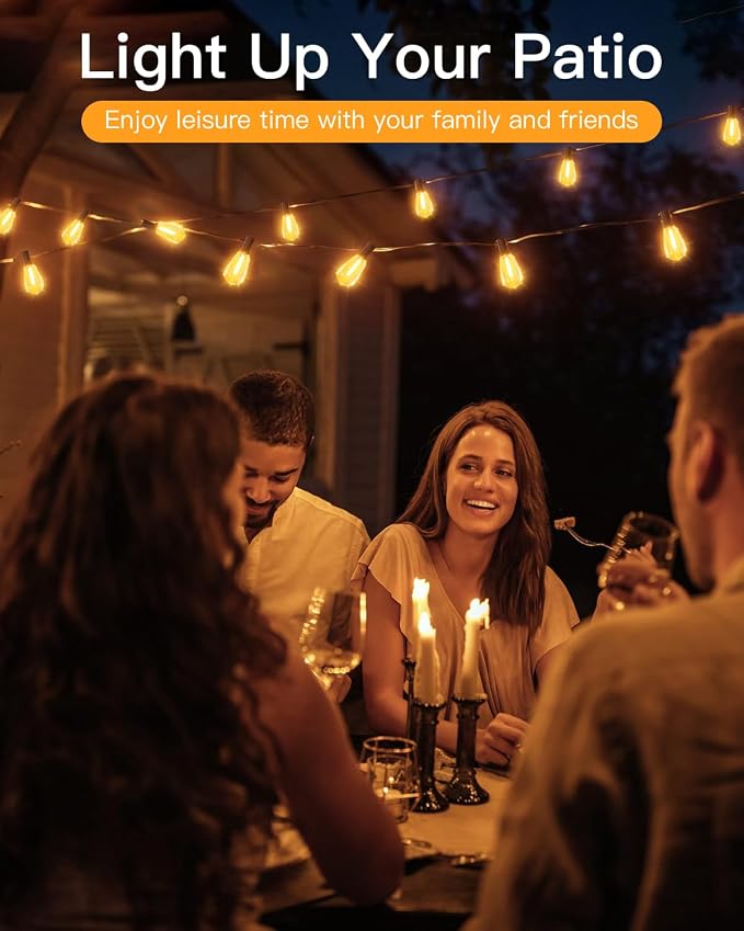 GLUROO Outdoor String Lights, 30FT LED Outdoor Patio Lights Waterproof - Image 6