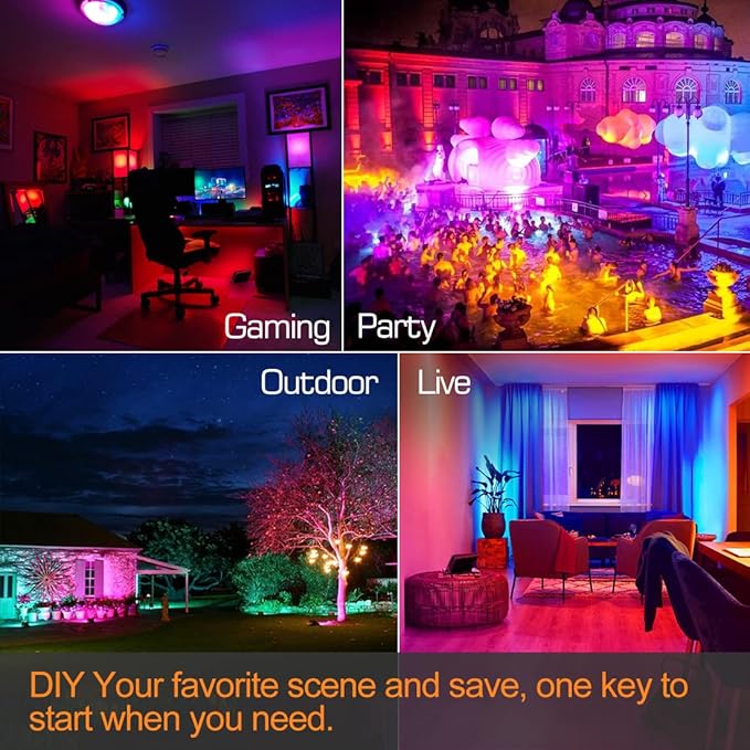 MELPO LED Flood Light Outdoor 800W Equivalent 8000LM Smart RGB Landscape - Image 5