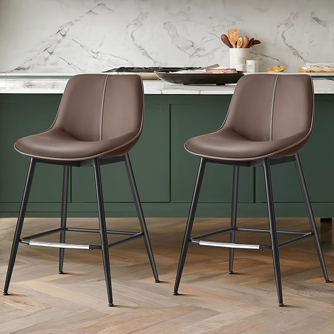 VASAGLE Bar Stools Set of 2, Counter Height Bar Stools by VASAGLEbySONGMICSHOME