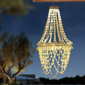 Solar Hanging Acrylic Crystal Chandelier Outdoor Garden Decorative Lights by HUYIENO