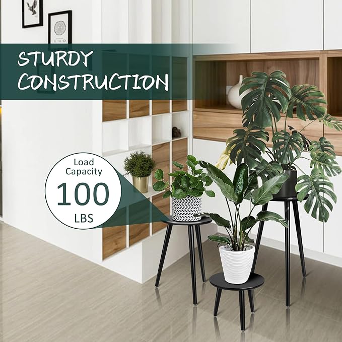 Uneedem Indoor Plant Stand, Modern Plant Table 16.5" Tall Wood Mid Century - Image 7