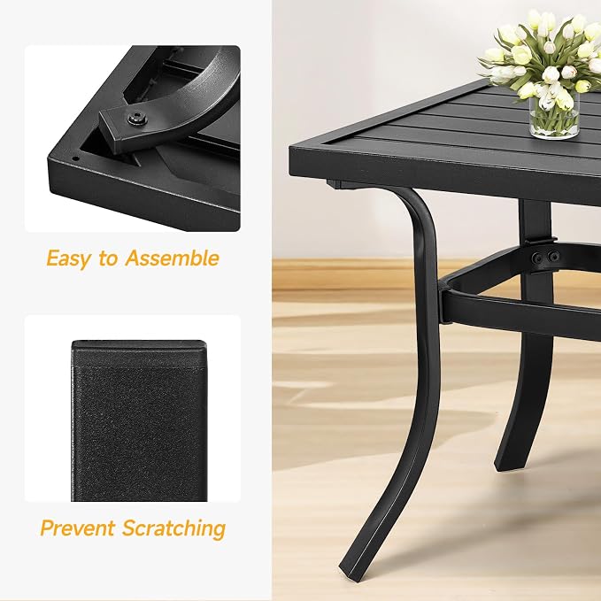 ONBRILL Small Metal Outdoor Coffee Side Table, Steel Coffee Tables - Image 7