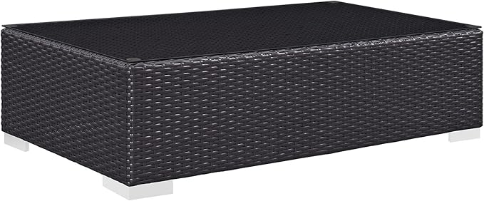 Modway Convene Wicker Rattan Outdoor Patio Coffee Table in Espresso - Image 4