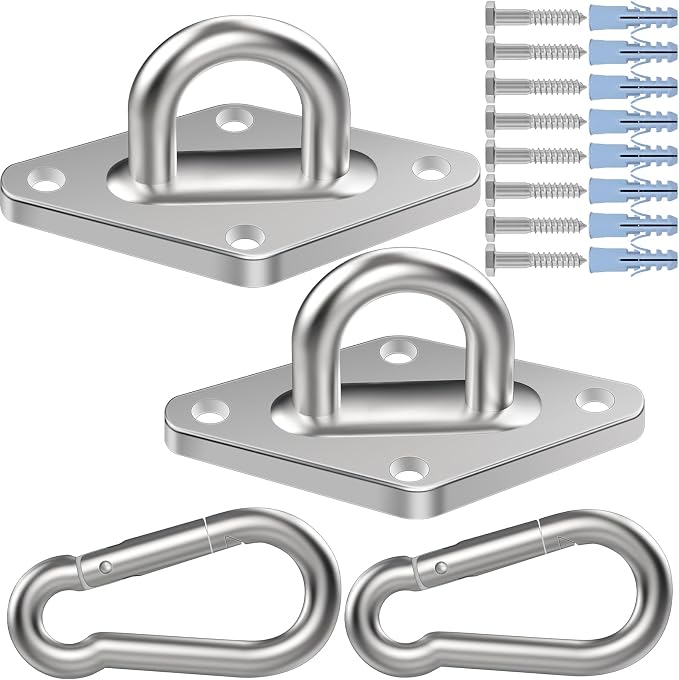 Hammock Hooks 2 Pack, Heavy Duty Hammock Hanging Kit, M10 304 Stainless Steel by Feanron