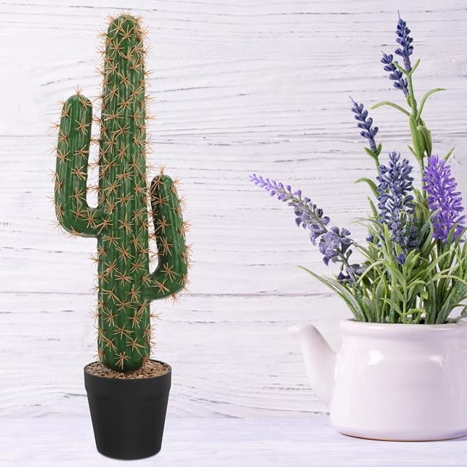 ABOOFAN Artificial Saguaro Cactus in Pot Faux Succulent Plant 20.86In Large - Image 9