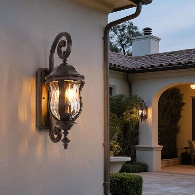 Outdoor Wall Sconces, 22.8" H Large Exterior Wall Lanterns, Waterproof Exterior - Image 2