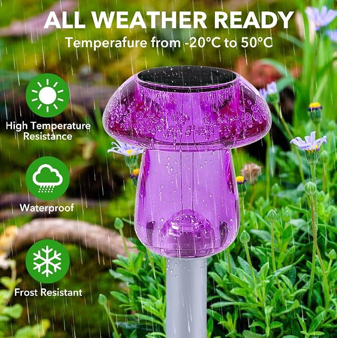 Solar Lights Outdoor, 16 Pack Mushroom Lights Outside Waterproof, Solar Powered - Image 5