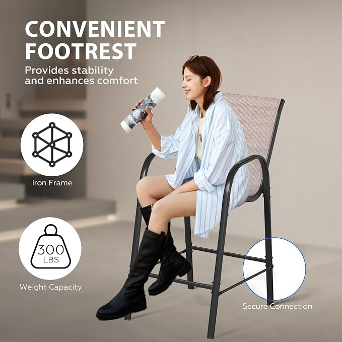 8-Piece Outdoor Bar Stool Set - Image 7