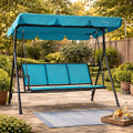 Kozyard 3-Person Outdoor Canopy Porch Swing Chair, Breathable Textilene Armrest by Kozyard
