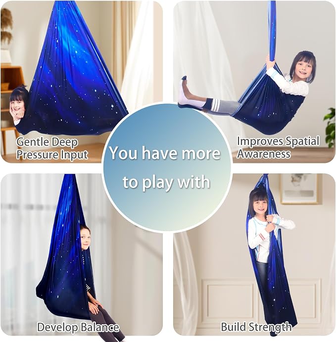 Sensory Swing for Kids Indoor and Outdoor Therapy Cuddle Swing Snuggle Hammock - Image 4