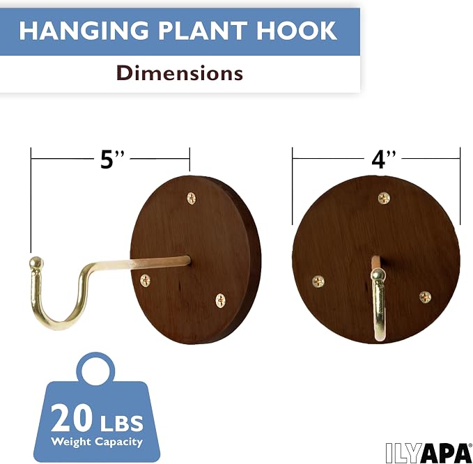 Ilyapa 3 Pack Metal Wall Plant Hangers - Image 2