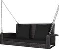 DORTALA Hanging Porch Swing, 2-Person Outdoor Wicker Swing Chair Bench by DORTALA
