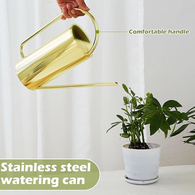Watering Can for Indoor Plants, 50 oz/1.5L Stainless Steel Watering Can Pot - Image 4