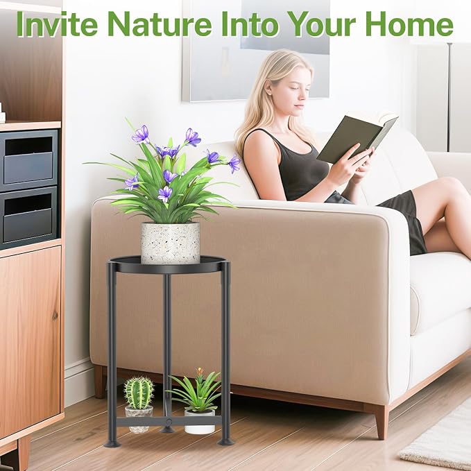 iDavosic.ly 1 Tier Corner Plant Stand Indoor, 16 Inch Tall Vertical Metal - Image 7