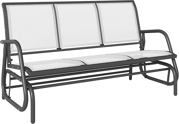 Outsunny 3-Person Patio Glider Bench, Outdoor Porch Glider Swing by Outsunny