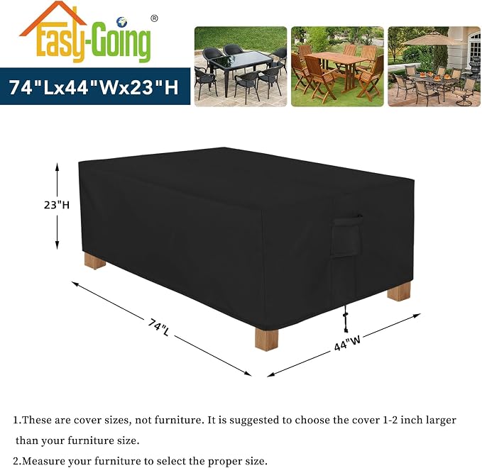 Easy-Going Patio Furniture Cover Waterproof Outdoor Rectangular Table Cover - Image 2