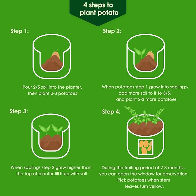 Delxo 10 Pack 10 Gallon Potato Grow Bags, Grow Bags - Image 5
