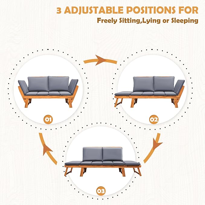 Greesum Patio Convertible Couch Sofa Bed - Image 8