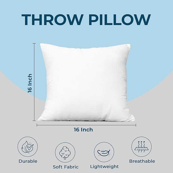 Utopia Bedding Throw Pillows – 16 x 16 Inches Down Alternative Pillows - Image 4