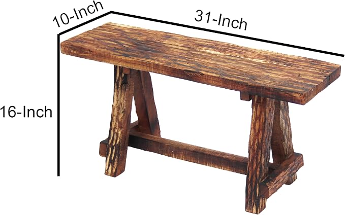 The Urban Port Wooden Garden Patio Bench - Image 3