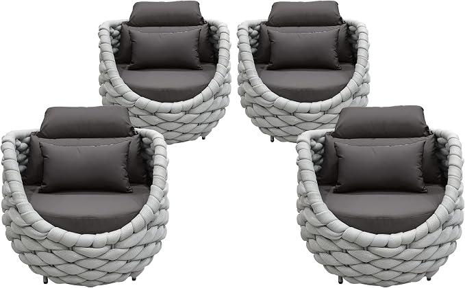 TWT 6 Pieces Patio Sofas All-Weather Rope Balcony Furniture - Image 7