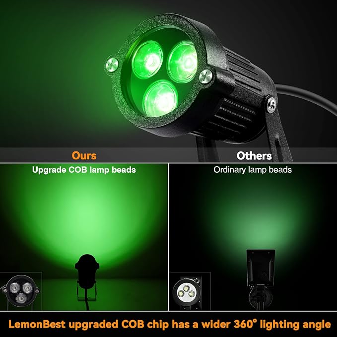 LemonBest® Pack of 2 Outdoor Water-Resistant LED Lawn Garden Landscape Lamp - Image 4