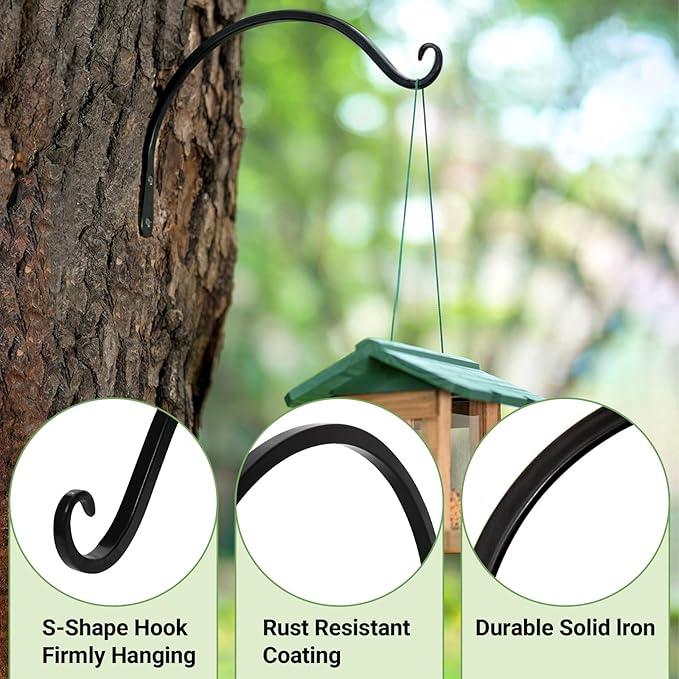 Mkono 8 Inch Plant Hangers Hanging Plant Bracket Wall Post Hooks Indoor Outdoor - Image 5
