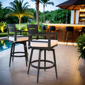 Modern Outdoor Bar Stools Set of 2 Swivel Patio Bar Chairs by Unknown