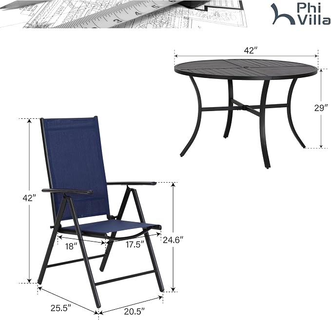 PHI VILLA Outdoor Patio Dining Set - Image 7