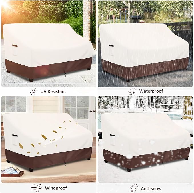 Outdoor Couch Covers, 76 Inches Outdoor Sofa Cover, Waterproof Patio Furniture - Image 5