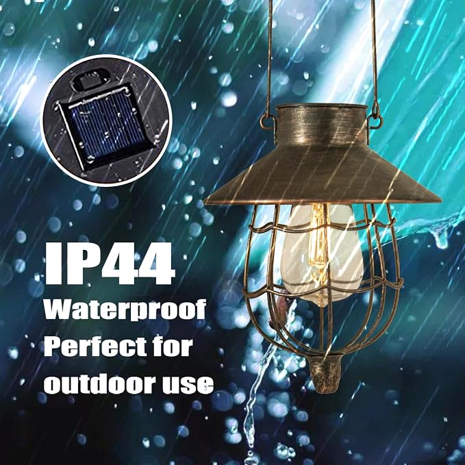 YAKii 6 Pack Solar Lantern Hanging Waterproof Outdoor Metal Solar Lamp - Image 6