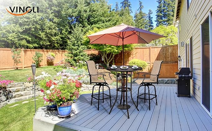 VINGLI 32" Outdoor Bar Table, Patio Bar Height Table - Image 7