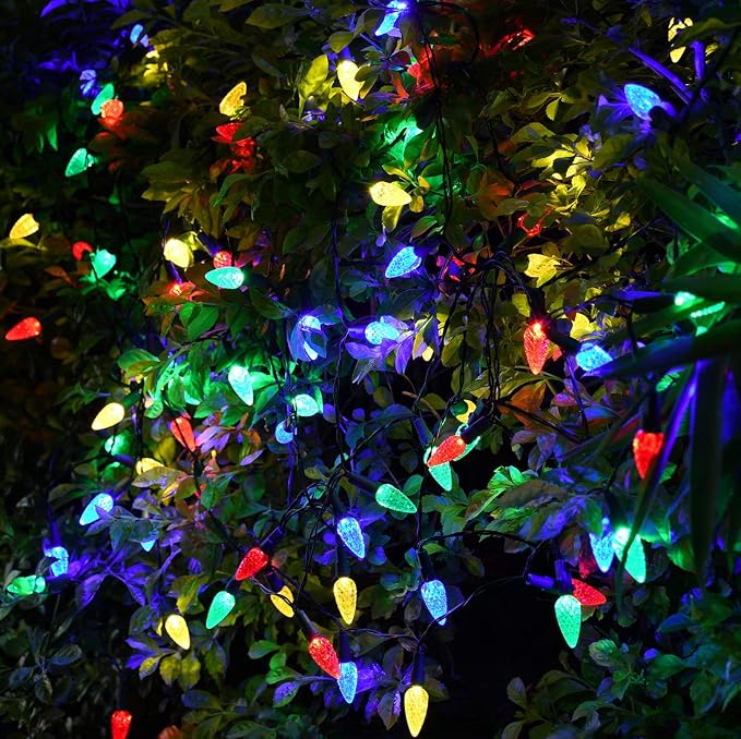 Solar Christmas Lights Outdoor C6 Strawberry String Lights, LED Christmas Fairy - Image 4