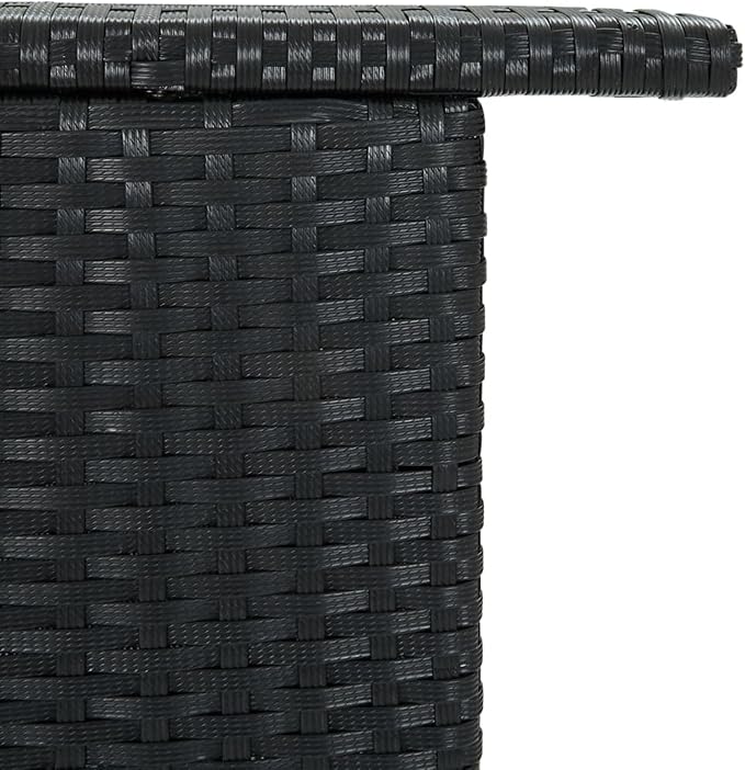 Bar Table for Outdoors Black 120 x 55 x 110 cm Polyrattan, Bar Table, Square - Image 7