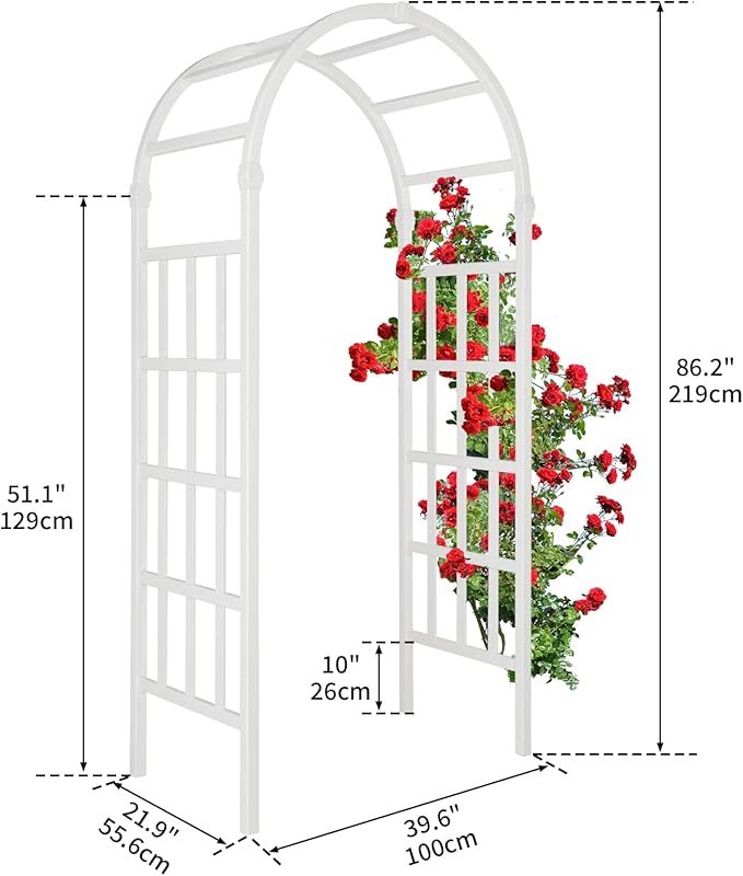 VINGLI Vinyl Garden Arbor, PVC Wedding Arch - Image 6