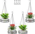 4-Pack Metal Hanging Planters for Outdoor Plants by Qiaomeiysp