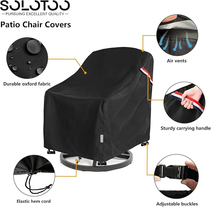 Patio Chair Covers Waterproof Heavy Duty Patio Furniture Covers, 37W x 40D x - Image 4