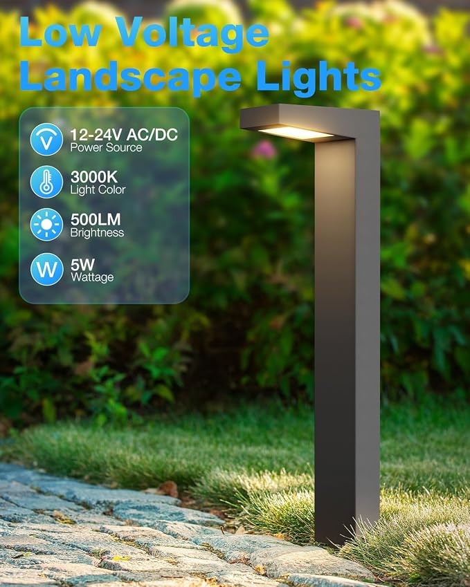 SUNVIE Low Voltage Pathway Lights Wired 3000K 5W LED Outdoor Landscape Lighting - Image 2