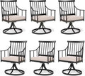 PHI VILLA Swivel Chairs Set of 6 Patio Dining Rocker Chair by PHIVILLAThepioneerofcomfortablehouseholdsupplies
