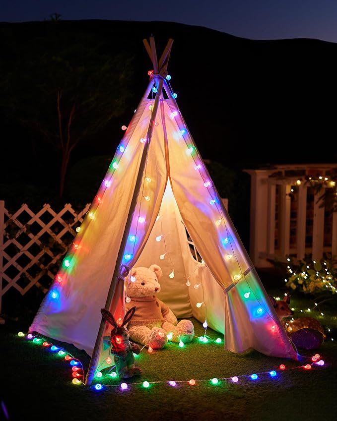 Minetom Crystal Globe String Lights - 33 ft 100 LED USB Color Changing Globe - Image 4