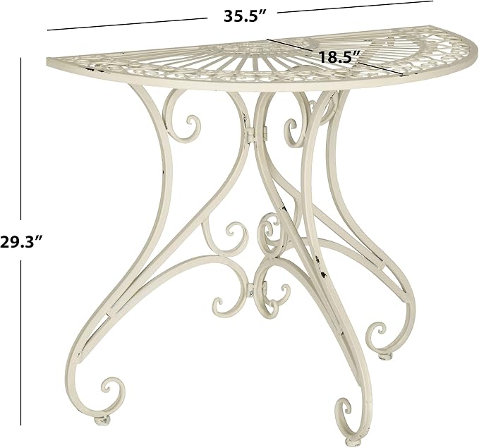 Safavieh Outdoor Collection Annalise Antique White Accent Table - Image 3